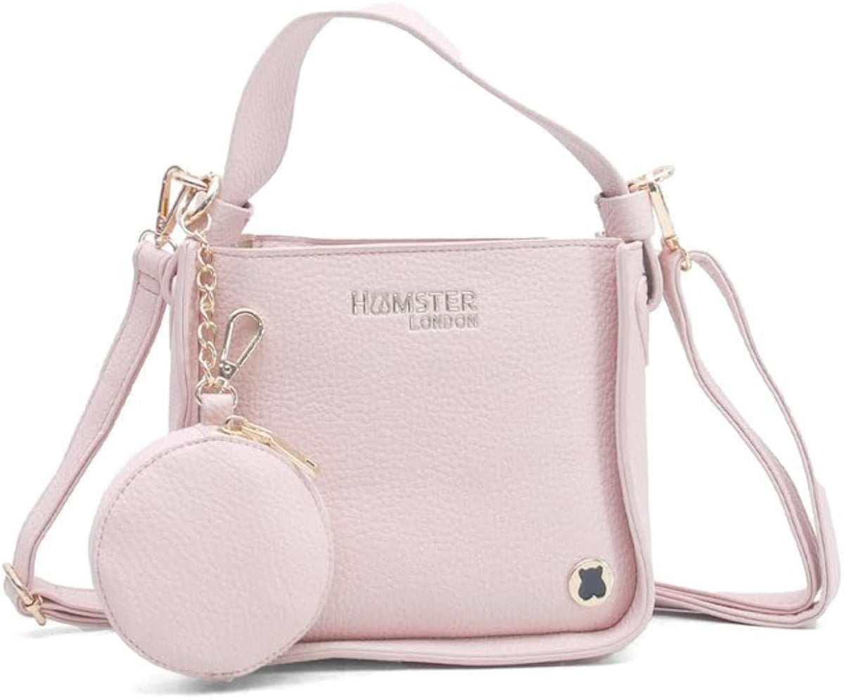 Blush Pink Crossbody Shoulder Bag with Coin Pouch
