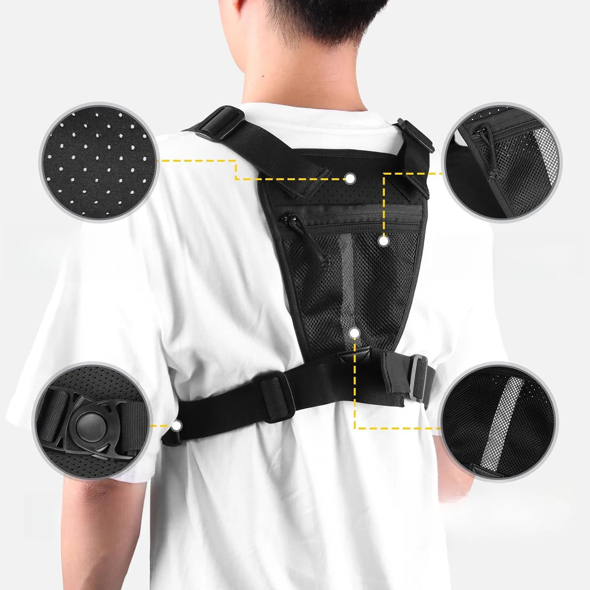 Chest Bag for Men and Women Running Chest Pack High Quality Running Vest with Phone Holder Running Backpack Tactical Chest Bag Pack for Sports Outdoor