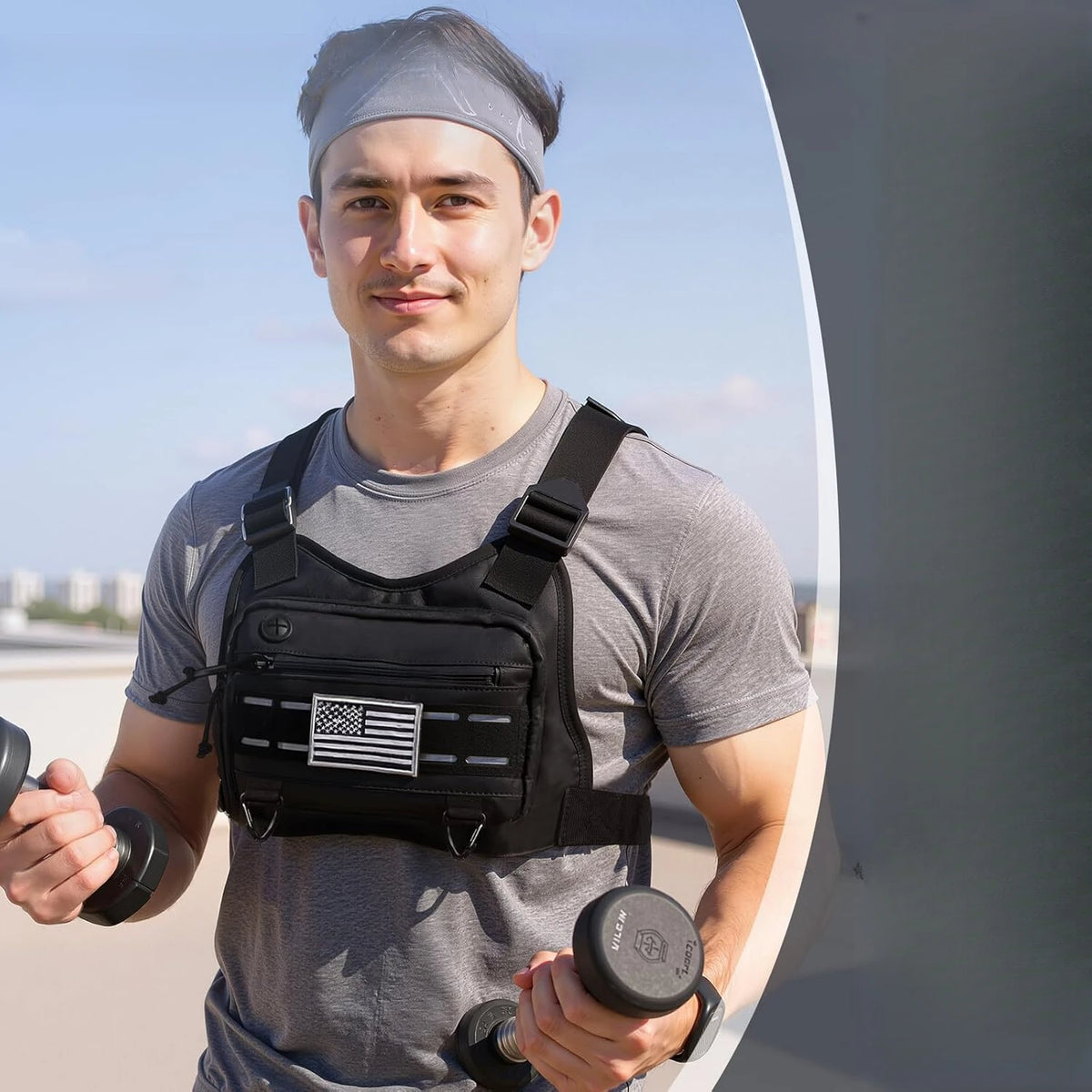 Chest Bag for Men and Women Running Chest Pack High Quality Running Vest with Phone Holder Running Backpack Tactical Chest Bag Pack for Sports Outdoor